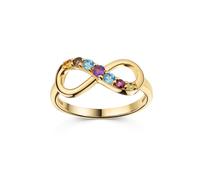 Zeeme Gemstones Ring 925/- Sterling Silber vergoldet Infinity L 1/2