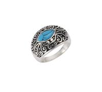 Zeeme Silberring »925/- Sterling Silber oxidiert Türkis«