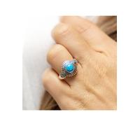 Zeeme Gemstones Ring 925/- Sterling Silber Türkis Türkis Glänzend (Größe: 018 (57,0))