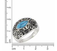 Zeeme Silberring »925/- Sterling Silber oxidiert Türkis«