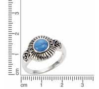 Zeeme Ring »925/- Sterling Silber oxidiert Türkis«, weiß