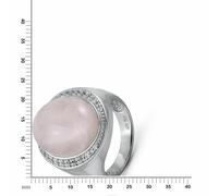 Zeeme Ring »925/- Sterling Silber rhodiniert Rosaquartz Zirkon«, weiß