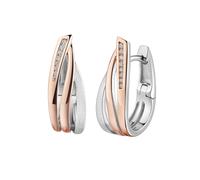 Paar Creolen ZEEME "925/- Sterling Silber rhodiniert/rosé", mehrfarbig, weiß, Ohrringe, Damen, one-size, Silber 925 (Sterlingsilber) (89604162-0) mehrfarbig, weiß