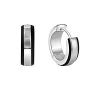 Paar Creolen ZEEME "Edelstahl glanz/matt Ø 13 mm", Herren, Gr. one-size, Edelstahl, bunt (mehrfarbig), Ohrringe (97503347-0) mehrfarbig