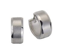 Paar Creolen ZEEME "Edelstahl matt Ø 16mm", Herren, Gr. one-size, Edelstahl, weiß, Ohrringe (41372747-0) weiß