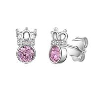 Zeeme Ohrstecker 925/- Sterling Silber Zirkonia pink weiß