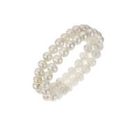 Zeeme Pearls Armband Süßwasserzuchtperlen weiß 8mm zweireihig Einheitsgröße