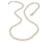 Zeeme Pearls Damen Collier 925/- Sterling Silber 42+3cm Glänzend Süßwasserzuchtperle weiß 380250013