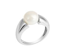 Zeeme Pearls Ring Silber 925 rhodiniert mit einer weißen Perle 10-10,5mm U