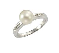Zeeme Pearls Damen Ring 925/- Sterling Silber Glänzend Perle weiß 358271048