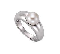 Zeeme Pearls Damen Ring 925/- Sterling Silber Rhodiniert Muschelkernperle weiß 273270989