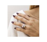 Fingerring ZEEME "925/- Sterling Silber Muschelkernperle Zirkonia weiß" Fingerringe Gr. 068 (21,7), Silber 925 (Sterlingsilber), weiß (weiß, weiß) Damen Fingerringe (92487418-21,5)