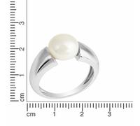 Zeeme Pearls Silber 925 rhodiniert mit einer weißen Perle 10-10,5mm Ring 4167825...