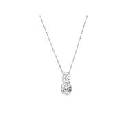Kette mit Anhänger ZEEME "925/- Sterling Silber rhodiniert Zirkonia", weiß, Halsketten, Damen, 45cm, Silber 925 (Sterlingsilber), L: 45 B: 7mm, glänzend, B:7mm (32248419-0) weiß