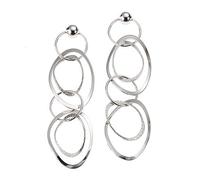 Zeeme Silber Damen Ohrringe 925/- Sterling Silber 6cm Matt/Glanz weiß 213220051