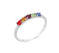 Zeeme Silber Ring Silber 925 rhodiniert mit bunten Kristallen 45323