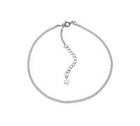 Fußkette ZEEME "925 Silber Stern Motiv", weiß, Fußketten, Damen, 26+3cm, Silber 925 (Sterlingsilber), glänzend (94485961-0) weiß