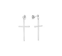 Paar Ohrhänger ZEEME "Silber 925 rhodiniert mit Kreuz-Motiv 35mm lang", weiß, Ohrringe, Damen, one-size, Silber 925 (Sterlingsilber) (56794958-0) weiß