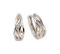 Creolen 925/- Sterling Silber Zirkonia weiß 1,4cm Glänzend ZEEme rot 001 (Artikelnummer: 3R211/60X001)