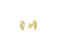 Paar Ohrstecker ZEEME "925/- Sterling Silber vergoldet Zirkonia", gelb (gelb, weiß), Ohrringe, Damen, one-size, Silber 925 (Sterlingsilber) (93736067-0) gelb, weiß