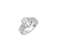 Fingerring ZEEME "925/- Sterling Silber rhodiniert Zirkonia" Gr. 58, weiß, Fingerringe, Damen, 058 (18,5), Silber 925 (Sterlingsilber), Fingerring (11386119-58) weiß