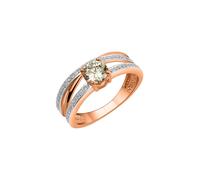 Fingerring ZEEME "925/- Sterling Silber Rosevergoldet Zirkonia" Gr. 60, bunt (mehrfarbig), Fingerringe, Damen, 060 (19,1), Silber 925 (Sterlingsilber), Fingerring (46116262-60) mehrfarbig