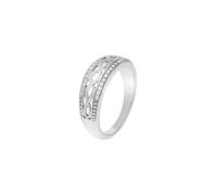 Fingerring ZEEME "Silber 925 glanz/mattiert Zirkonia" Gr. 18, weiß, Fingerringe, Damen, 056 (17,8), Silber 925 (Sterlingsilber), Fingerring (50610741-18)