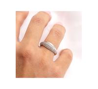 Fingerring ZEEME "Silber 925 rhodiniert mit Zirkonia weiß" Gr. 19,5, weiß, Fingerringe, Damen, 062 (19,7), Silber 925 (Sterlingsilber), Fingerring (21880755-19,5) weiß