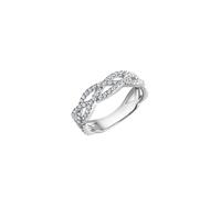 Fingerring ZEEME "Silber 925 rhodiniert mit Zirkonia weiß" Gr. 21,5, weiß, Fingerringe, Damen, 068 (21,7), Silber 925 (Sterlingsilber), Fingerring (79083513-21,5)