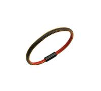 Zeeme Stainless Steel Armband echt Leder mit Deutschland-Farben 21cm Einheitsgröße