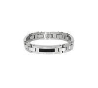 Armband ZEEME "Edelstahl matt glanz zweifarbig mit schwarzem Stahlseil", schwarz, Armbänder, Damen, 22cm, Edelstahl, glänzend, Armband (90265255-0) schwarz