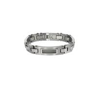 Zeeme Stainless Steel Armband Edelstahl poliert matt mit Stahlseil 21,5cm lang Einheitsgröße