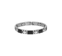 Armband ZEEME "Edelstahl poliert mit Carbon-Einlagen 20,5cm lang", schwarz, Armbänder, Damen, 20,5cm, Edelstahl, glänzend, Armband (72509924-0) schwarz