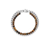 Zeeme Stainless Steel Armband Edelstahl Tigerauge Einheitsgröße