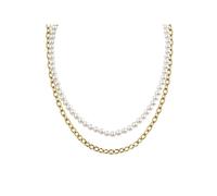 Zeeme Stainless Steel Collier Edelstahl/PVD gelb Perlen Einheitsgröße