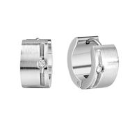 Zeeme Stainless Steel Damen Ohrringe Edelstahl 0,7cm Mattiert Zirkonia grau 389010010