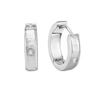 Zeeme Stainless Steel Damen Ohrringe Edelstahl 1,6cm Matt/Glanz Zirkonia grau 346010028