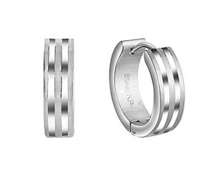 Zeeme Stainless Steel Damen Ohrringe Edelstahl 1,8cm Matt/Glanz ohne grau 346010027