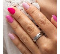 ZEEme Stainless Steel Edelstahl glanz/matt mit weißem Zirkonia Ring 416793169429...