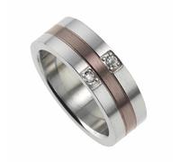 ZEEme Stainless Steel Edelstahl mehrfarbig mit weißen Kristallen Ring 4167931727...