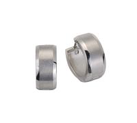 Zeeme Stainless Steel Klappcreolen Edelstahl matt Ø 16mm Einheitsgröße