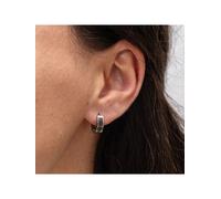 Paar Creolen ZEEME "Edelstahl Lack Mäander", Damen, Gr. one-size, Edelstahl, weiß, Ohrringe (82921016-0) weiß
