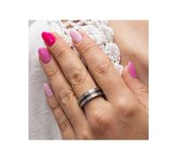ZEEme Stainless Steel Edelstahl mehrfarbig mit weißen Kristallen Ring 4167931727...