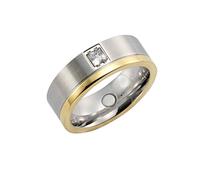 Zeeme Stainless Steel Unisex Ring Edelstahl Matt/Glanz Zirkonia grau 389070130