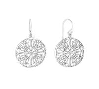 Zeeme Silber Ohrhänger 925/- Sterling Silber Zirkonia Weiß 3,0Cm Glänzend