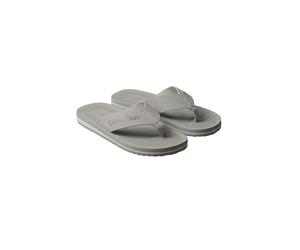 Zehentrenner CALVIN KLEIN "CITY THONG SLIDE", Herren, Gr. 43, hellgrau, Textil, unifarben, Basic, Schuhe Zehentrenner, Strandschuh, Pool Slides, Badeschuh, Flat mit Logo (40442114-43) hellgrau
