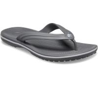 Zehentrenner CROCS "Crocband Flip", Damen, Gr. 39, slate grau, smoke, Croslite™, Schuhe Zehentrenner, Sommerschuh, Schlappen, Poolslides, Dianette, zum Baden (66149068-39) slate grau, smoke
