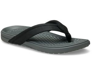 Zehentrenner CROCS "Yukon Surf Flip", Herren, Gr. 43, grau, schwarz, Lederimitat, Schuhe Zehentrenner, Schlappen, Sommerschuh, Strandschuh, Badeschuh mit weichem Zehensteg (28531154-43) grau, schwarz