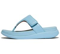 Zehentrenner FITFLOP "F-MODE GO", Damen, Gr. 39, blau (hellblau), Lederimitat, unifarben, Schuhe Zehentrenner, Sandale mit dämpfender MICROWOBBLEBOARD Technologie (87097168-39)