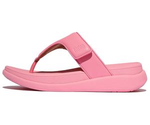 Zehentrenner FITFLOP "F-MODE GO", Damen, Gr. 39, rosa, Lederimitat, unifarben, Schuhe Zehentrenner, Sandale mit dämpfender MICROWOBBLEBOARD Technologie (42741031-39) rosa